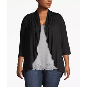 Lane Bryant Draped Front Cardigan 22/24W black 1